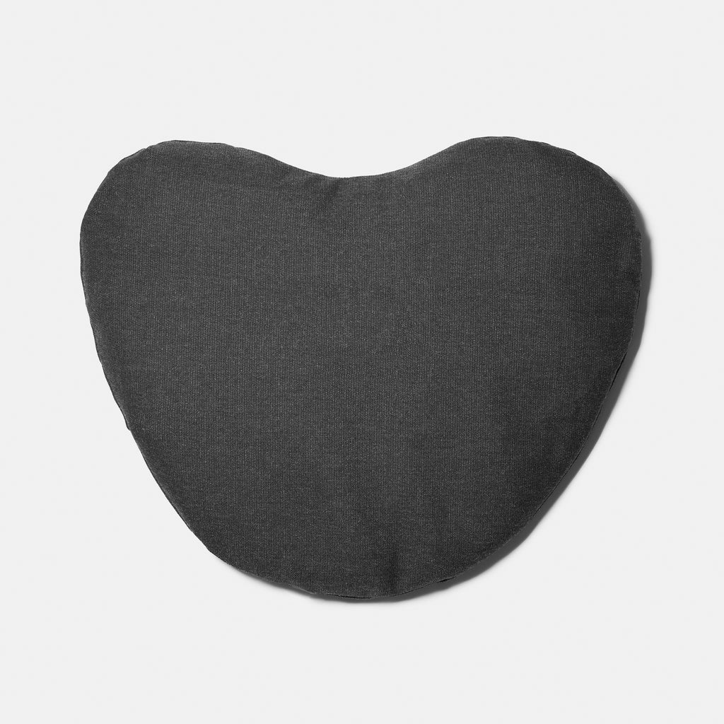 heart shaped gray pillow.