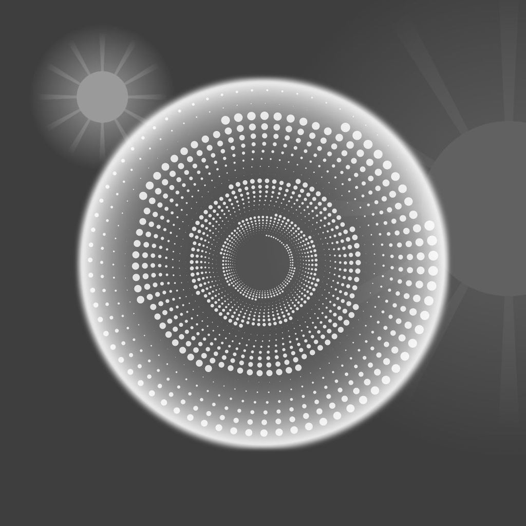 concentric form made of dots implying motion