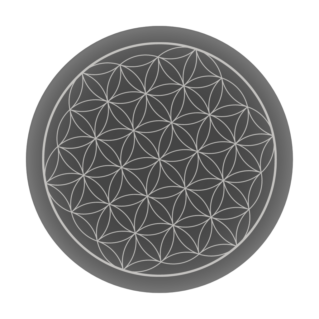 interconnected sacred flowers logo in circle