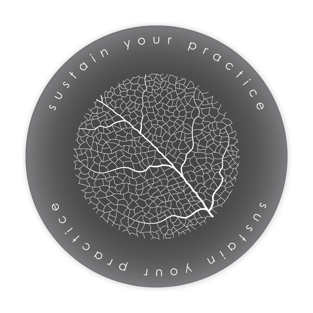 sustain your practice circle logo with leaf outline